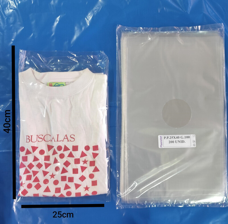 Bolsa plastico 25x40 g.100(25 micras) Polipropileno